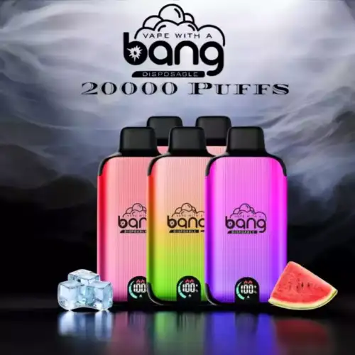 Bang 20000 Puffs Écran digital Vape jetable Vape de longue durée, savoureuse et de haute technologie