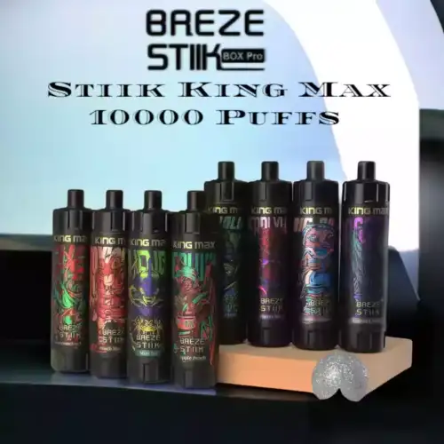 Breze Stiik King Max 10000 Puffs Disposable Vape Sub-Ohm for DTL, Adjustable Airflow, Mesh Coil