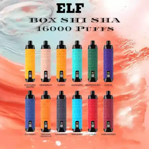 ELF BOX SHI SHA 16000 Puffs Disposable Vape with 28mL E-liquid, 0.6Ω Mesh Coil, and LED Display