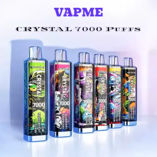 VAPME CRYSTAL 7000 bouffées Vape jetable avec chargeur Type-C