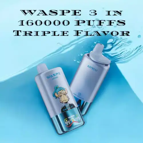 WASPE 3 in160000 Puffs Triple Flavor with Mesh Coil and LED Display Disposable Vape 